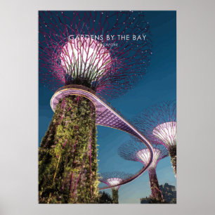 Poster Jardins pela Baía, Viagem de Singapura Trabalho d