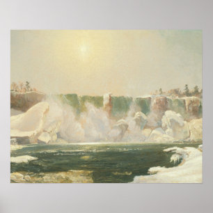 Poster Jasper Francis Cropsey - Cataratas Niagara no inve