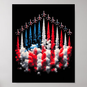 Poster Jato de 4 de Julho Bandeira Americana Patriótica E