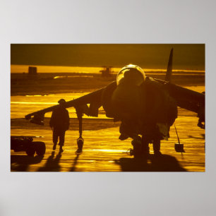 Póster Jato do Harrier de AV-8B