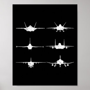Poster Jatos de Combatente da Força Aérea F-4 F-111 F-15 