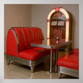 Poster Javali retrô vibrante - Luzes Jukebox e Neon