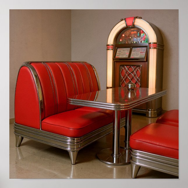 Poster Javali retrô vibrante - Luzes Jukebox e Neon (Frente)