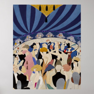 Póster Jazz Age Art Deco Dançando casais de dança arte de