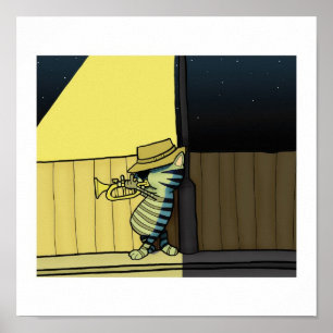 Póster Jazz da lâmpada de rua