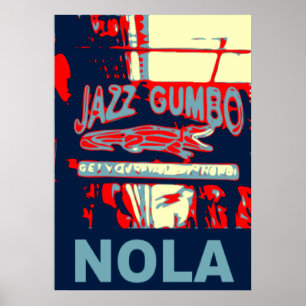 Póster Jazz e Gumbo de NOLA