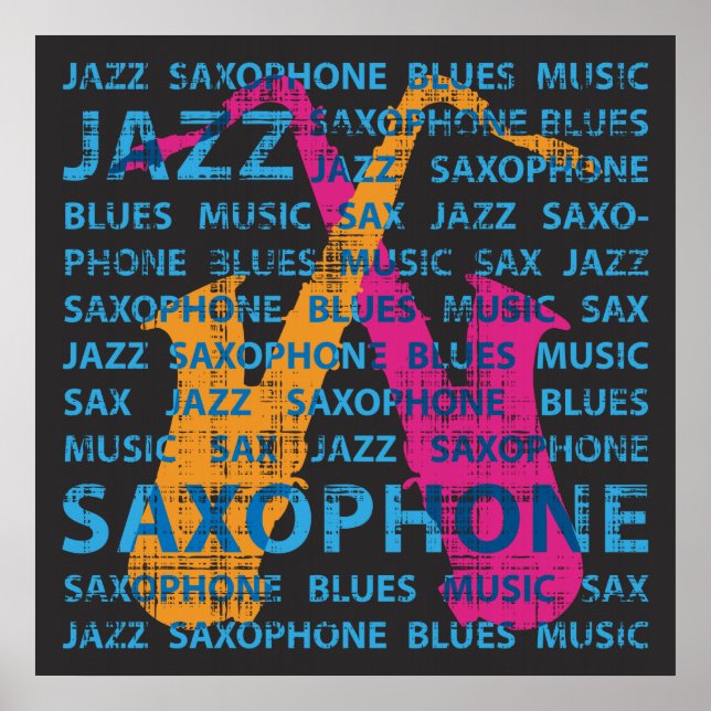 Poster Jazz Saxofone (Frente)