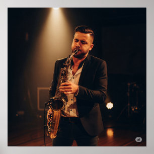 Poster Jazzman Saxofone Player