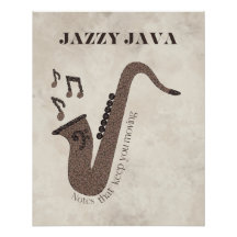 Jazzy Java-Grãos de Café-Saxofone-