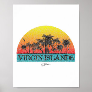 Poster Jcombs_ Virgin Islands Sun com Palm Trees _1