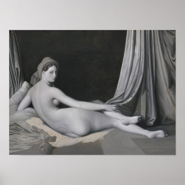 Póster Jean Auguste Dominique Ingres | Odalisque em Grisa (Frente)