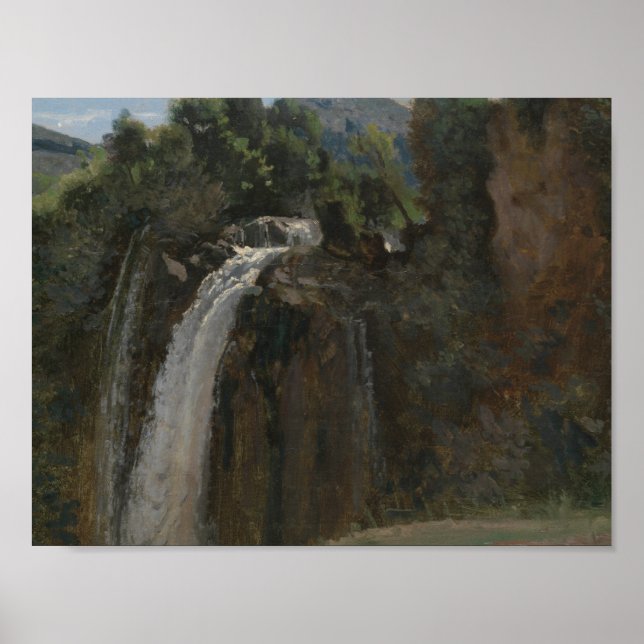 Poster Jean-Baptiste-Camille Corot - Cascata em Terni (Frente)