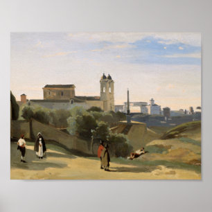 Poster Jean-Baptiste-Camille Corot - Monte Pincio, Roma