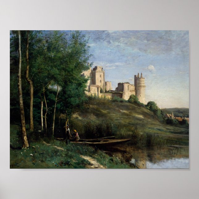 Póster Jean-Baptiste-Camille Corot - Ruínas do Chateau (Frente)
