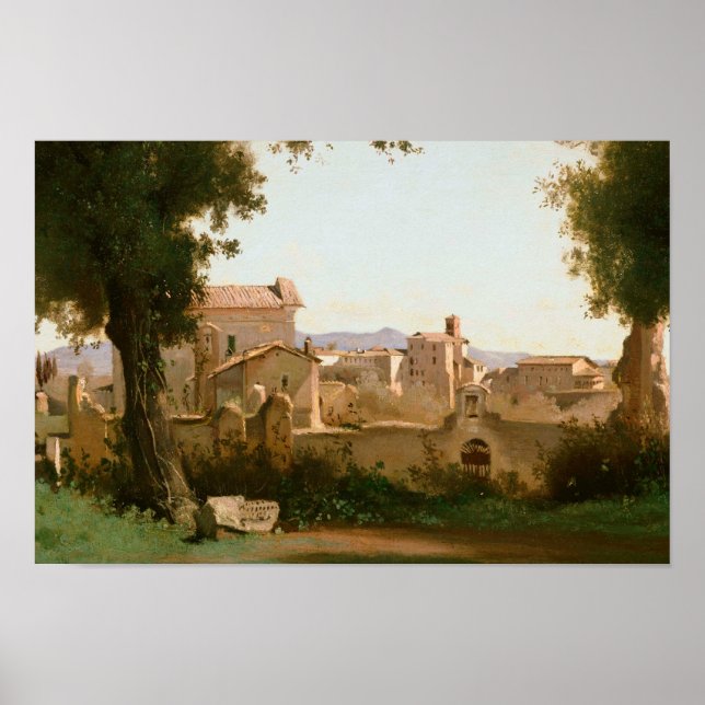 Poster Jean-Baptiste-Camille Corot-View dos Farneses (Frente)
