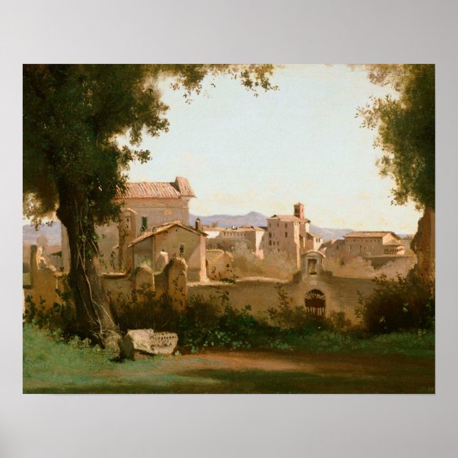 Poster Jean-Baptiste-Camille Corot-View dos Farneses (Frente)
