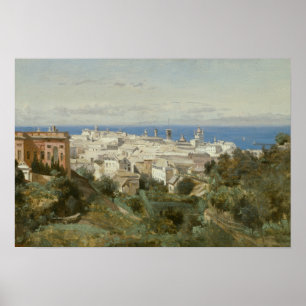 Poster Jean-Baptiste-Camille Corot - Vista de Génova