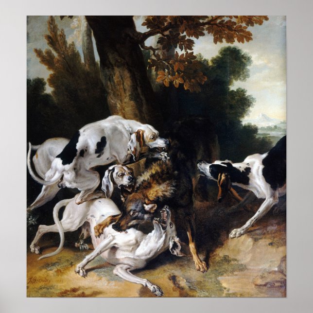 Poster Jean-Baptiste Oudry O Hallali do Lobo (Frente)