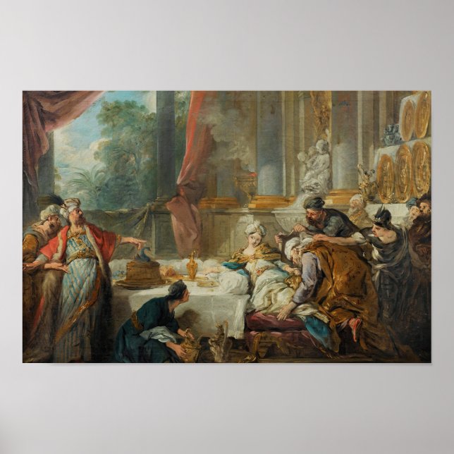 Poster Jean-Francois de Troy - A condenação de Aman (Frente)