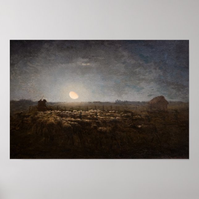 Poster Jean-Francois Millet - Orelha, Lua 1872 (Frente)
