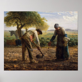 Poster Jean-Francois Millet - Plantadores de Batata