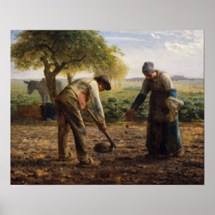 Poster Jean-Francois Millet - Potato Planters