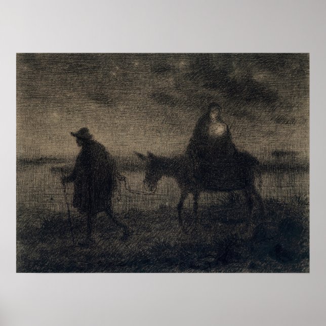 Poster Jean-Francois Millet - The Flight Into Egypt (Frente)