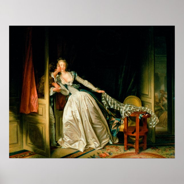 Poster Jean-Honore Fragonard: O Beijo Roubado (Frente)