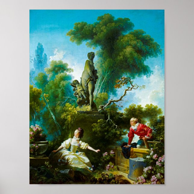 Poster Jean-Honore Fragonard: O Progresso do Amor. (Frente)