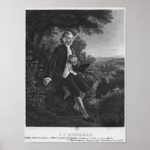 Poster Jean-Jacques Rousseau que compor 'Emile