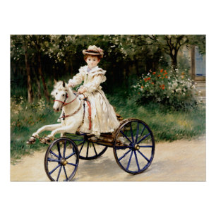 Póster Jean Monet sobre seu cavalo de passatempo