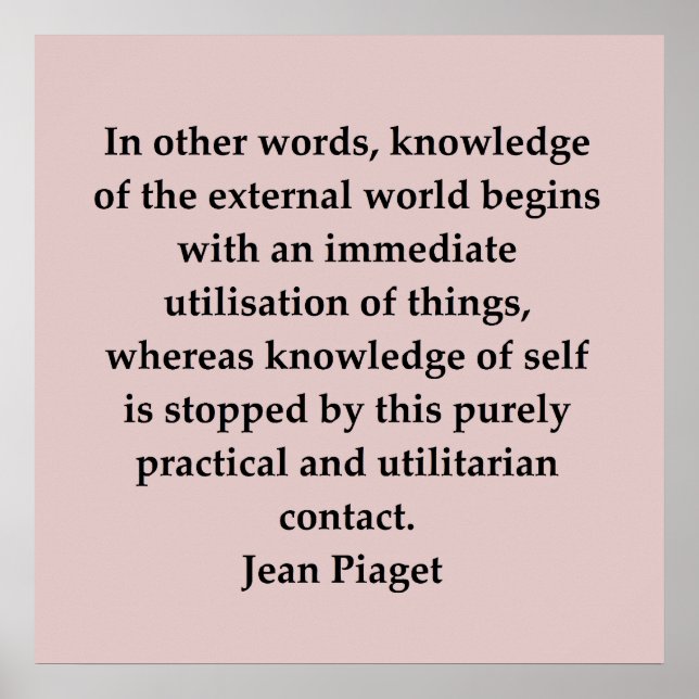 Poster jean piaget quote (Frente)