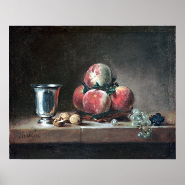 Poster Jean-Siméon Chardin Ainda com Pêssegos (Frente)