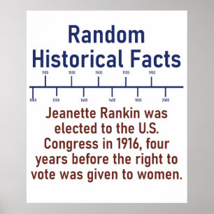 Poster Jeanette Rankin Foi Eleita - Fato Histórico