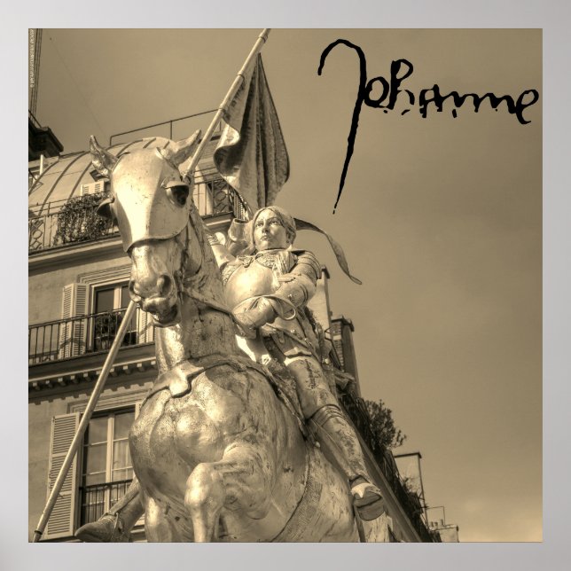 Poster Jeanne d'Arc Johanna von Orléans Emmanuel Frémiet (Frente)