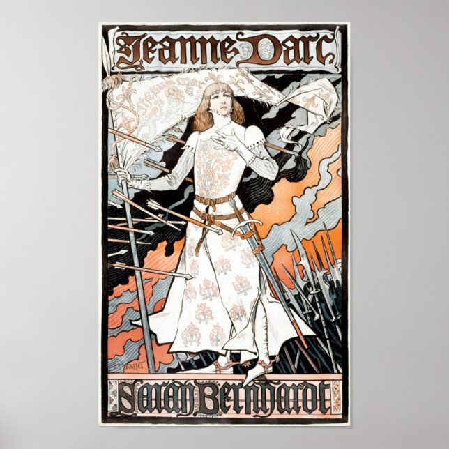 Póster Jeanne d'Arc, por Eugene Grasset 1899 (Frente)