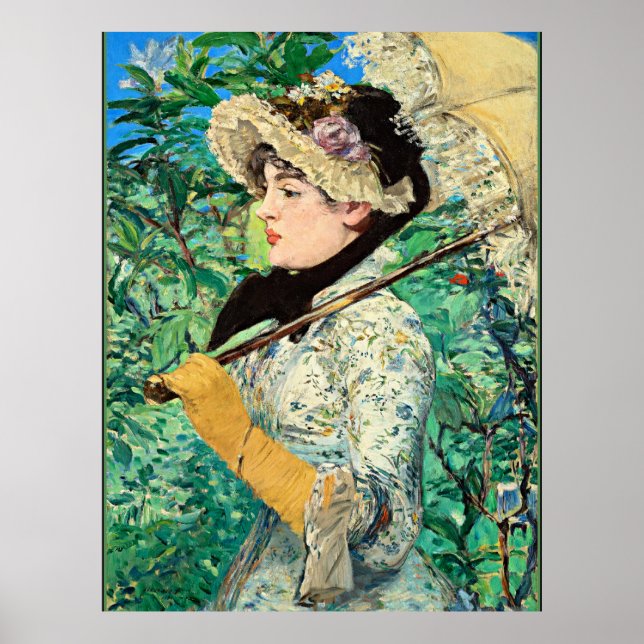 Poster Jeanne Primavera, famosa pintura de Edouard Manet (Frente)