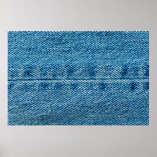 Poster Jeans fecham o fundo. Denim costurando. Azul f