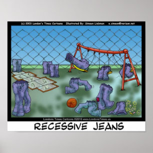 Poster Jeans Recessivos Telas de Arte Coletivas Engraçada