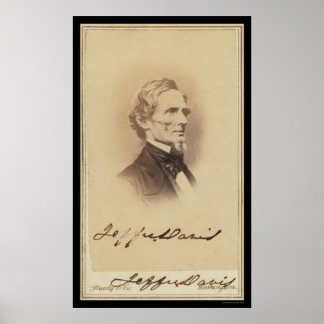 Poster Jefferson Davis Assinado Cartão 1860