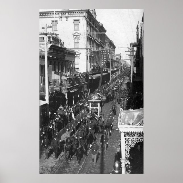 Póster Jefferson Davis Funeral em Nova Orleans: 1908 (Frente)