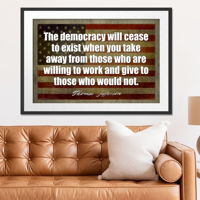 Poster Jefferson Poster: A democracia vai parar (Patriotic Poster)
