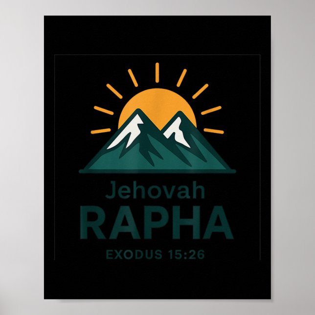 Poster Jehovah Rapha Christian Faith Mountain Bible Verse (Frente)