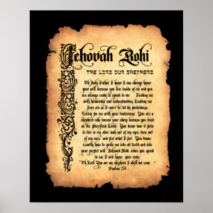 Poster Jehovah Rohi, senhor nosso pastor: Nomes do deus
