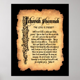 Póster Jehovah Shammah, senhor nosso fornecedor: Nomes do