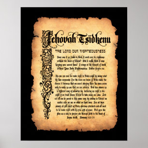 Póster Jehovah Tsidkenu, senhor Rectidão: Nomes do deus