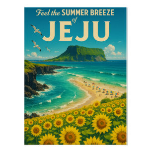 Póster Jeju Summer Paradise" - Verão na Coreia