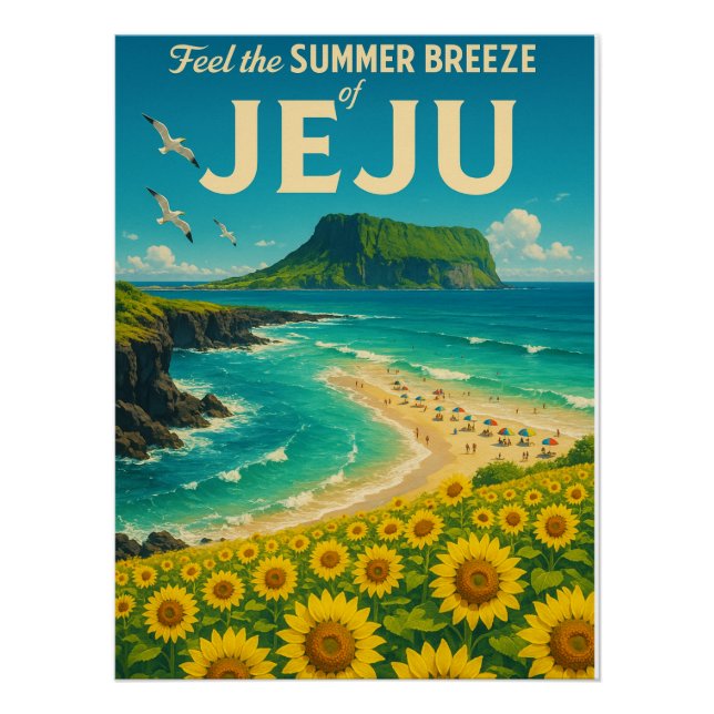 Póster Jeju Summer Paradise" - Verão na Coreia (Frente)