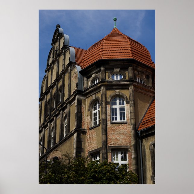 Poster Jelenia Góra Architecture Print - Red Roof Turret (Frente)