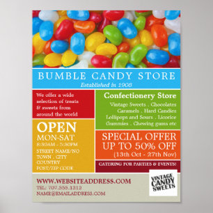 Poster Jelly Bean Candy, Advert. Fornecimentos de Confeit